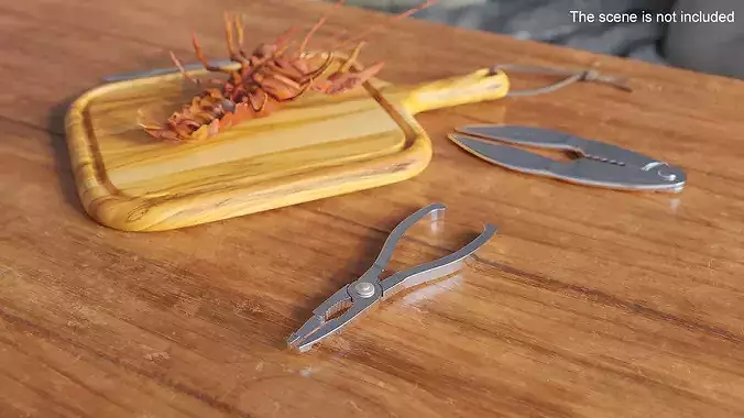 Crab Cutter Tongs 3D model 4