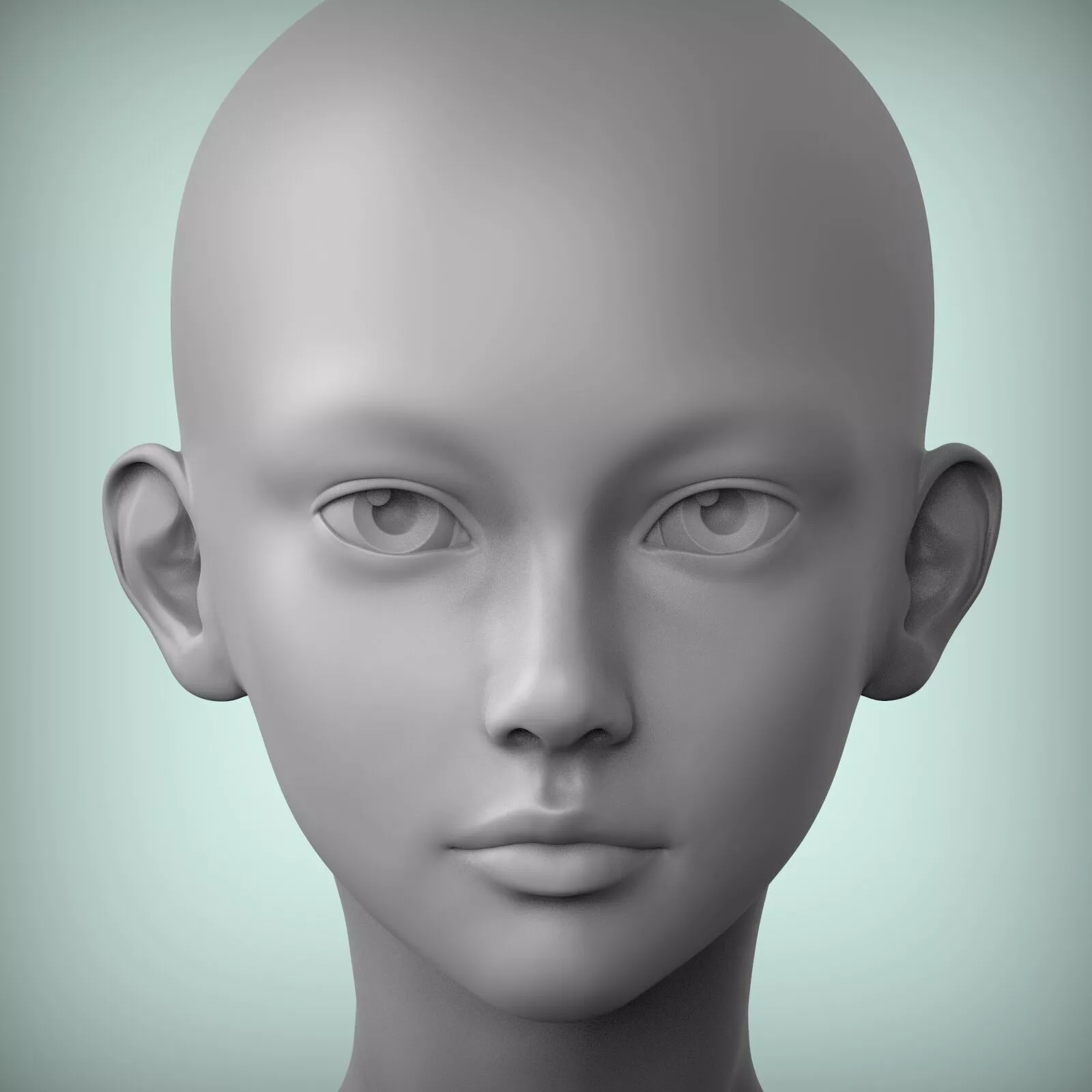 56 head bjd dollrealistic head lips nose eyes custom 3D print model