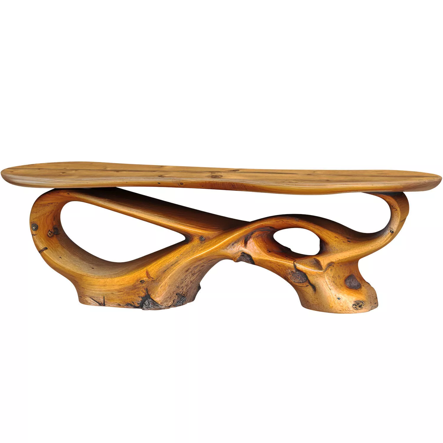 Console Table TV Stand solid wood for a rustic style living room 3D model