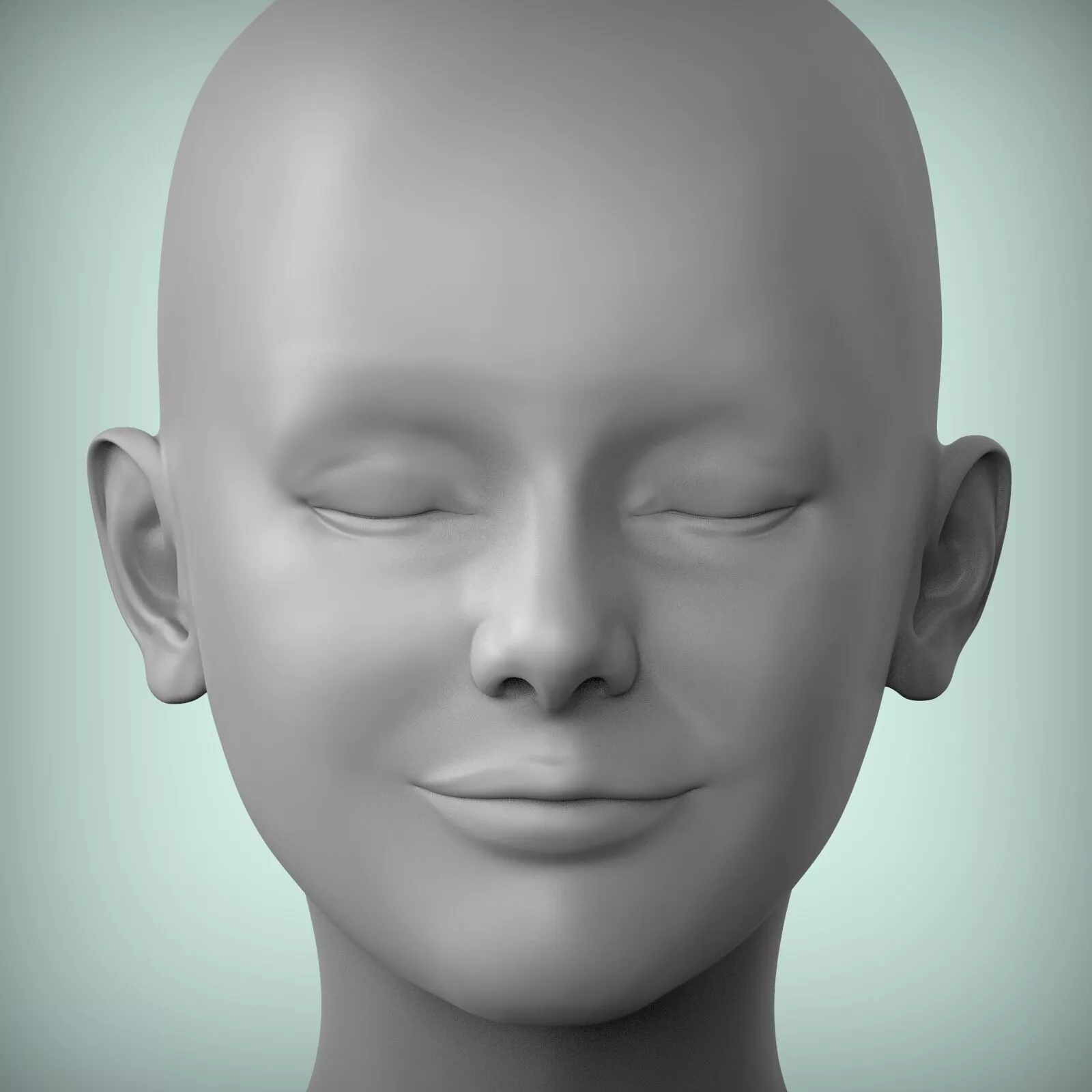 57 head bjd doll realistic hea lips nose eyes custom 3D print model