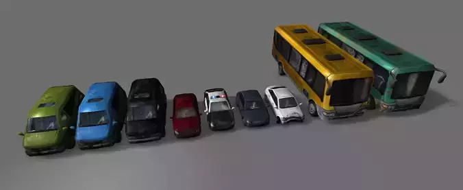 ApocalypticVehiclePack group of cars and buses