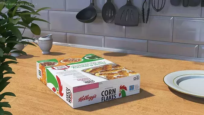 Corn Flakes Box Kelloggs 3D model 3
