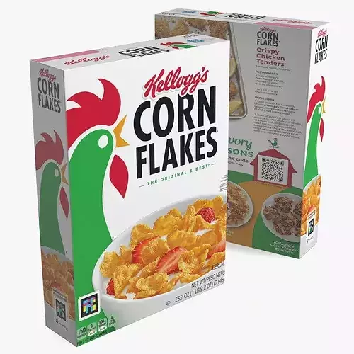 Corn Flakes Box Kelloggs 3D model 7