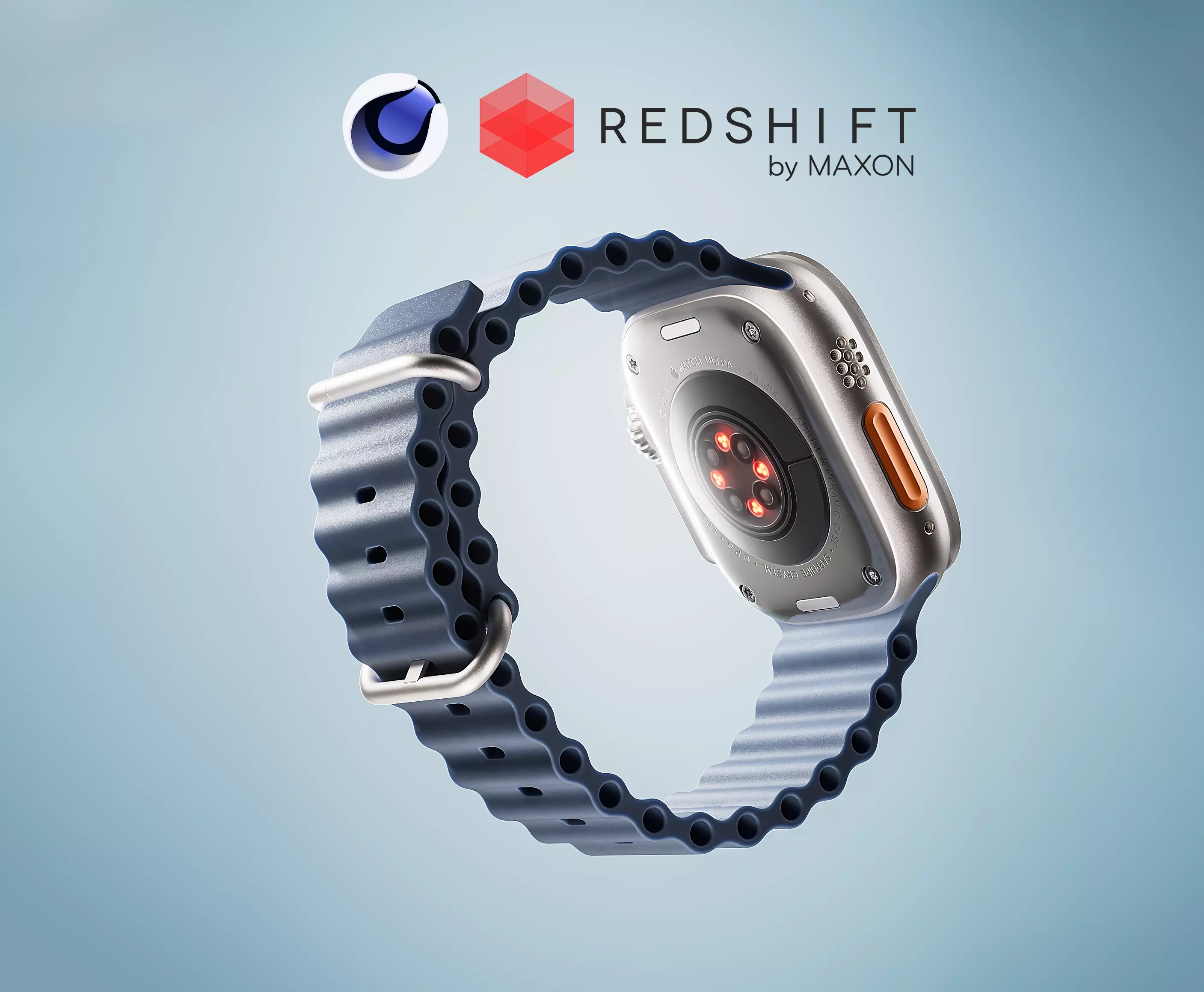 C4D RS Render Apple Watch Ultra Low-poly 3D model