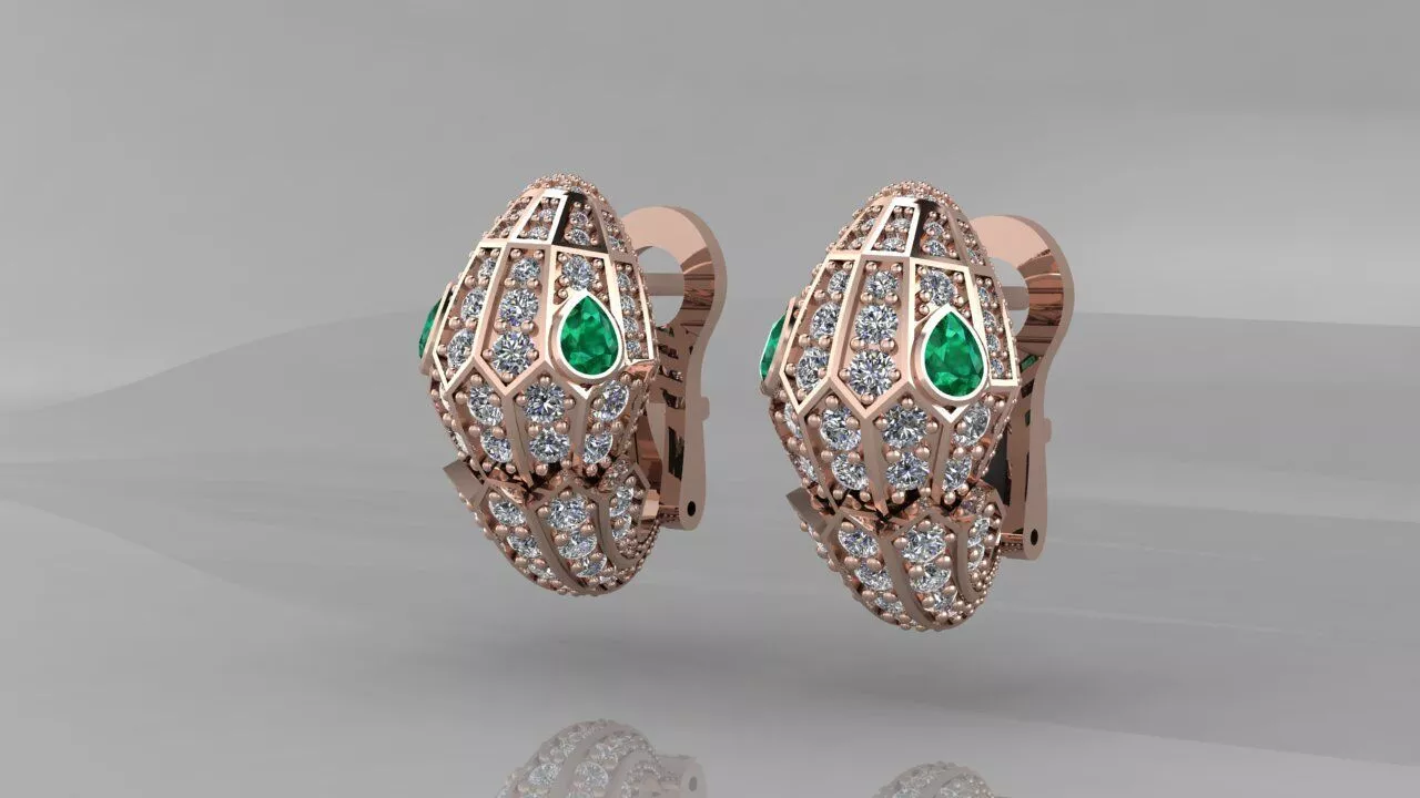 Large snake earrings 3D print model