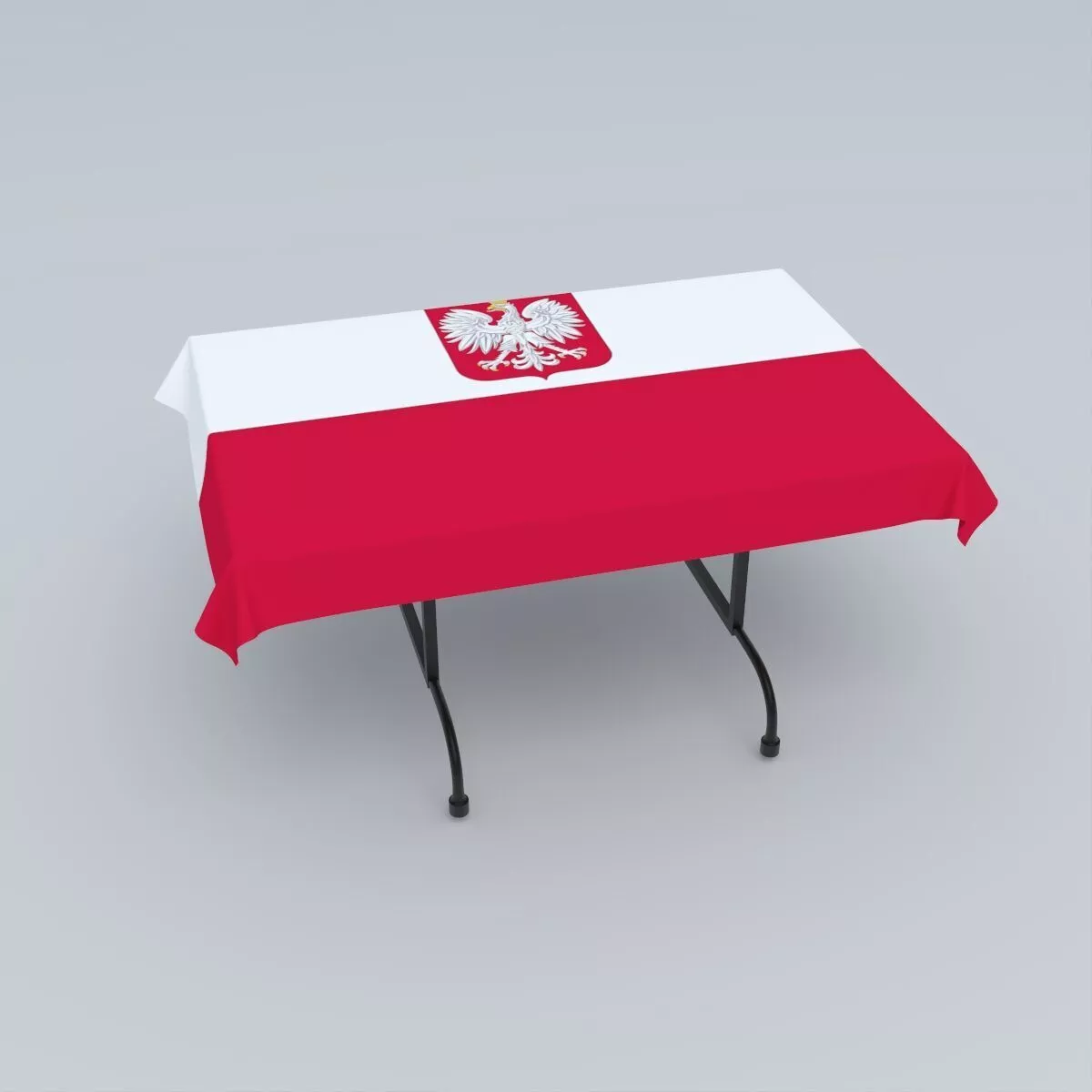 Flag of Poland with coat of arms 3D model