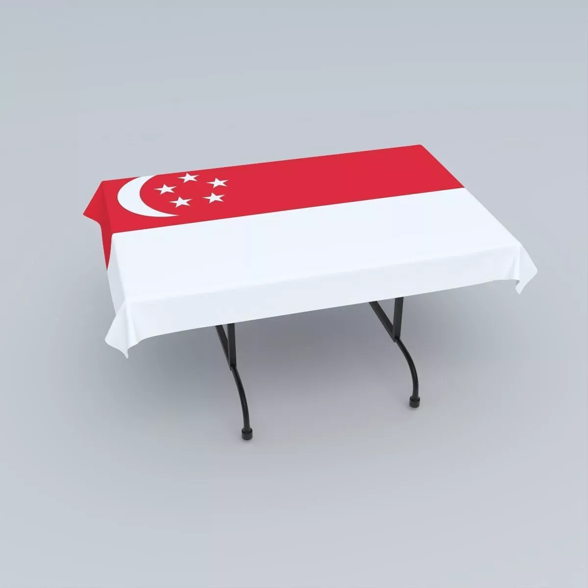 Flag of Singapore 3D model