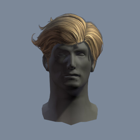 hair man 3 Low-poly  3D model