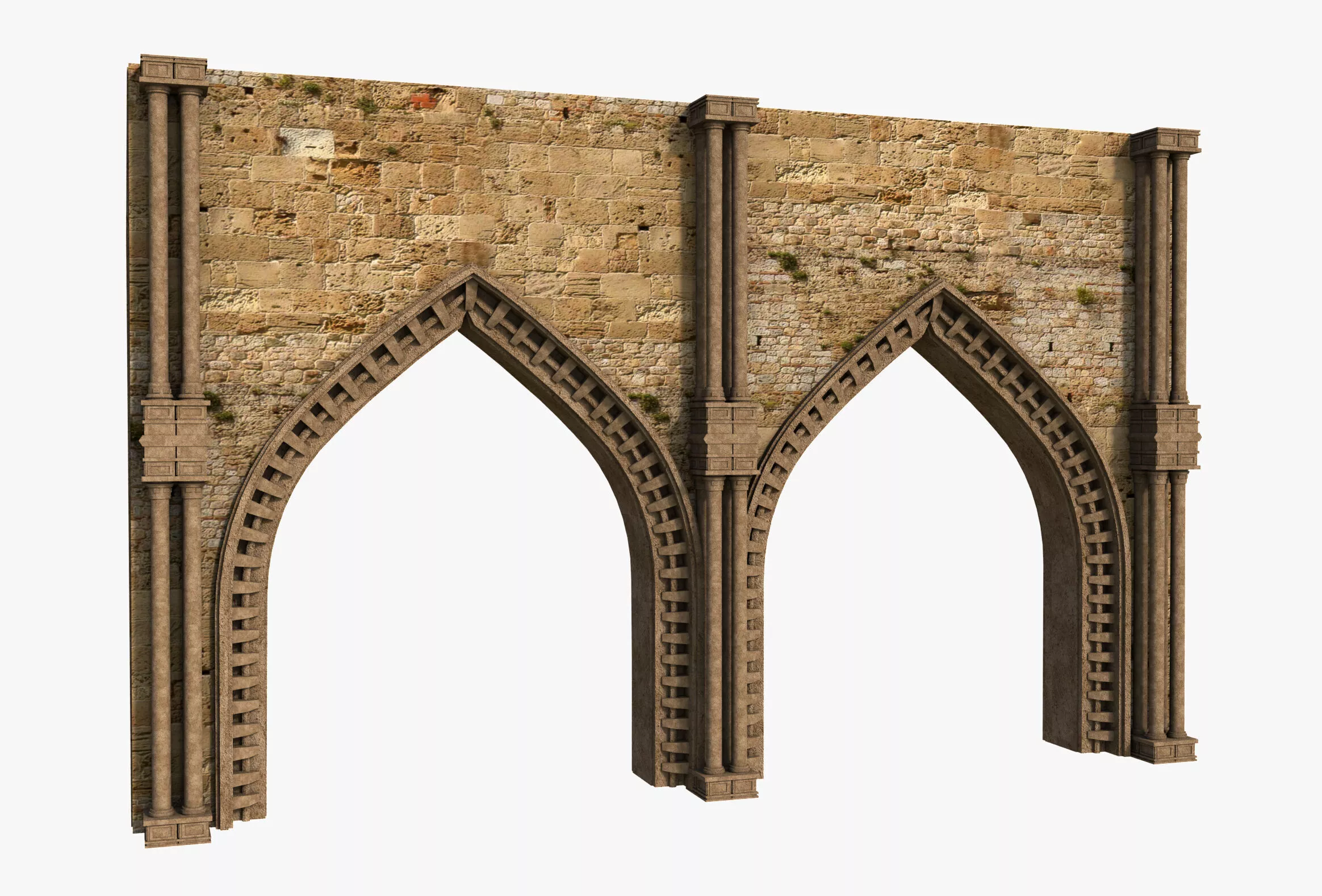 Ancient Archs Wall Free 3D model