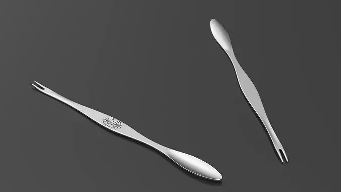 Crab Spoon Fork 3D model 5