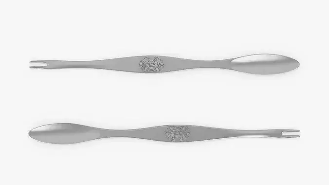 Crab Spoon Fork 3D model 6