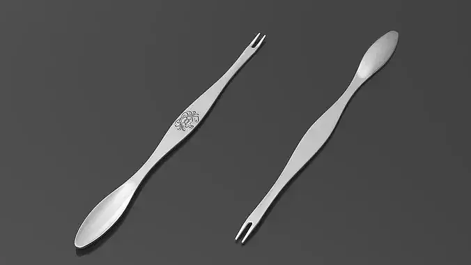 Crab Spoon Fork 3D model
