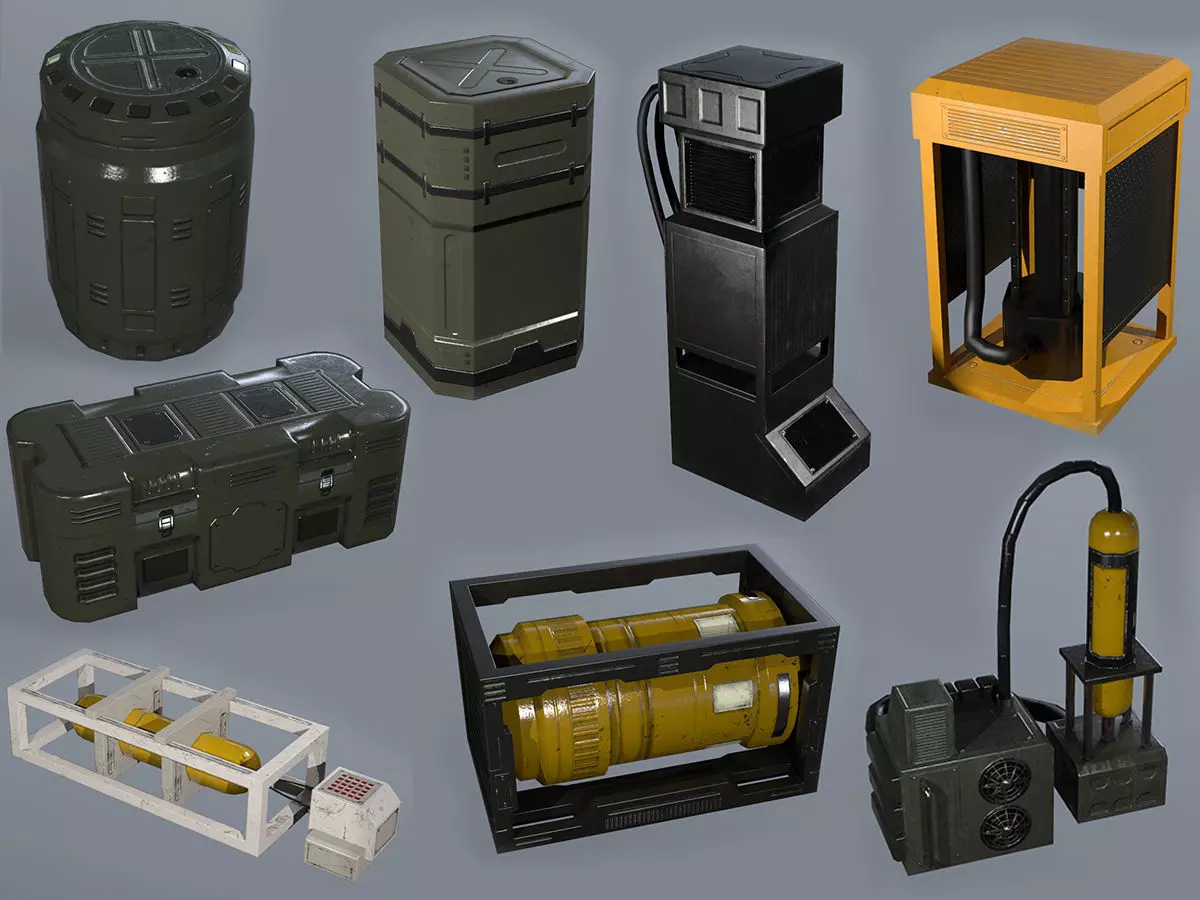 Sci-fi Asset Collection Low-poly 3D model_0