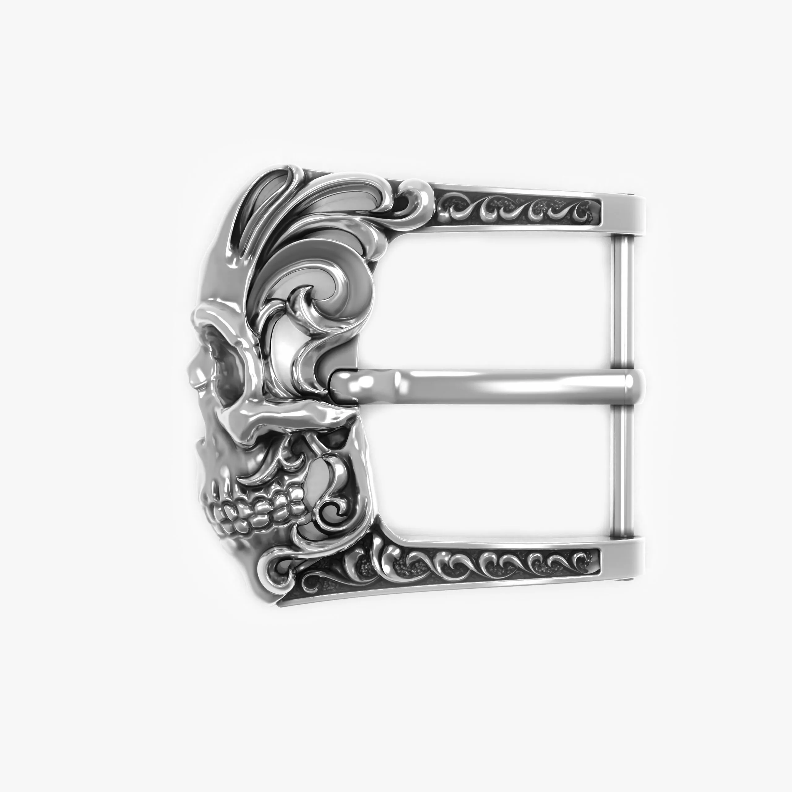 3D model Gothic Skull Belt Buckle STL 3D Printable Model 3D print model