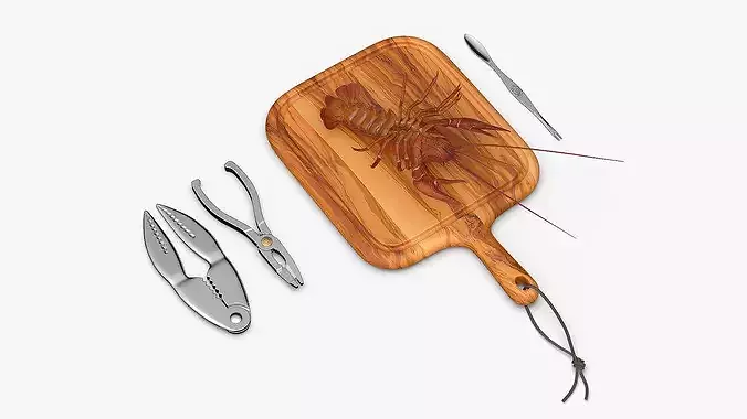 Crawfish Dinner with Seafood Tools 3D model 3