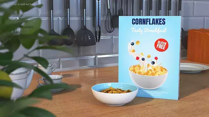 Corn Flakes Breakfast 3D model 3