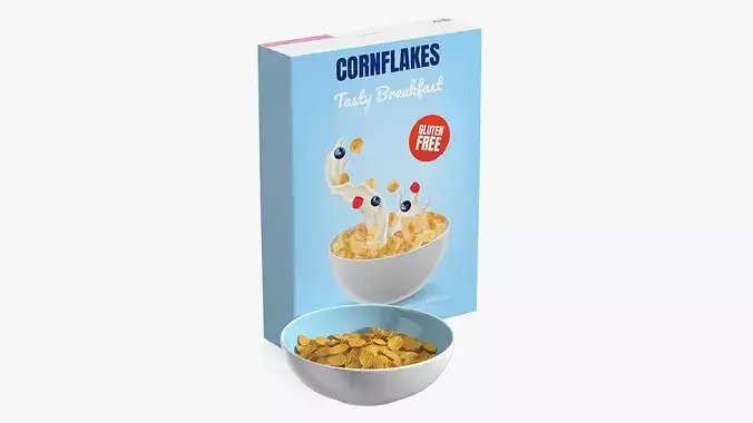 Corn Flakes Breakfast 3D model 2