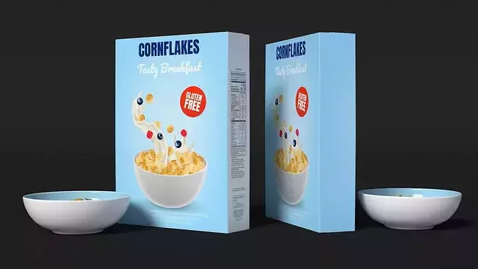 Corn Flakes Breakfast 3D model 7
