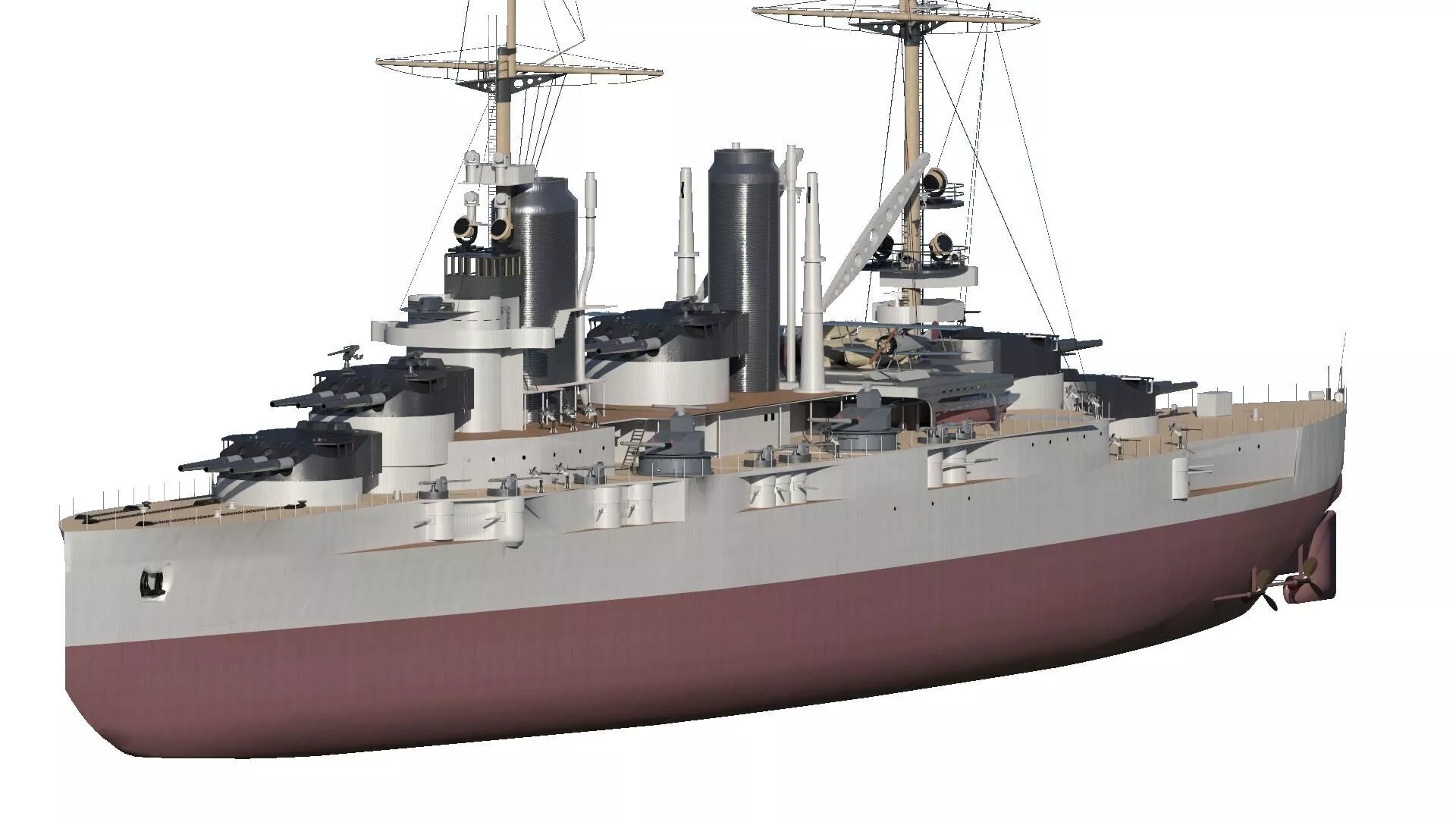 WW1 FRENCH NAVY BATTLESHIP BASED ON BRETAGNE CLASS 3D model