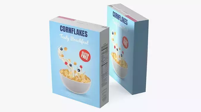 Corn Flakes Box 3D model 2