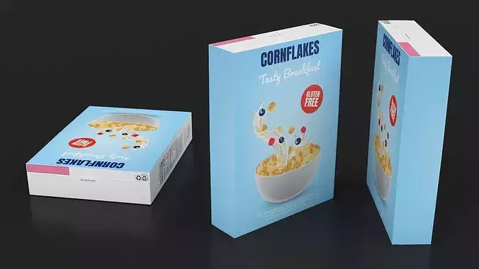 Corn Flakes Box 3D model 5