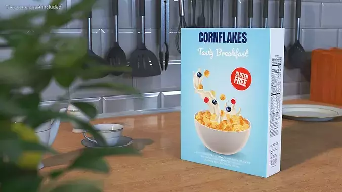 Corn Flakes Box 3D model 3