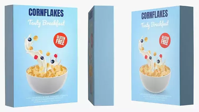 Corn Flakes Box 3D model