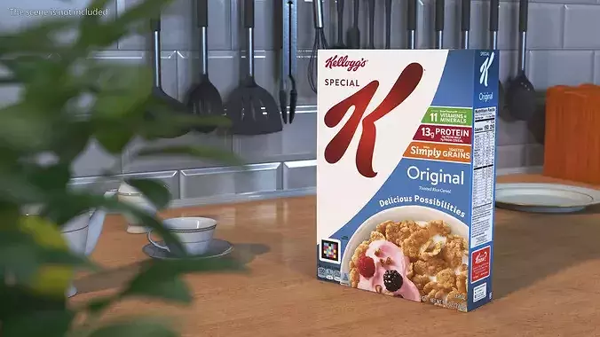 Original Cereal Box Kelloggs 3D model 3