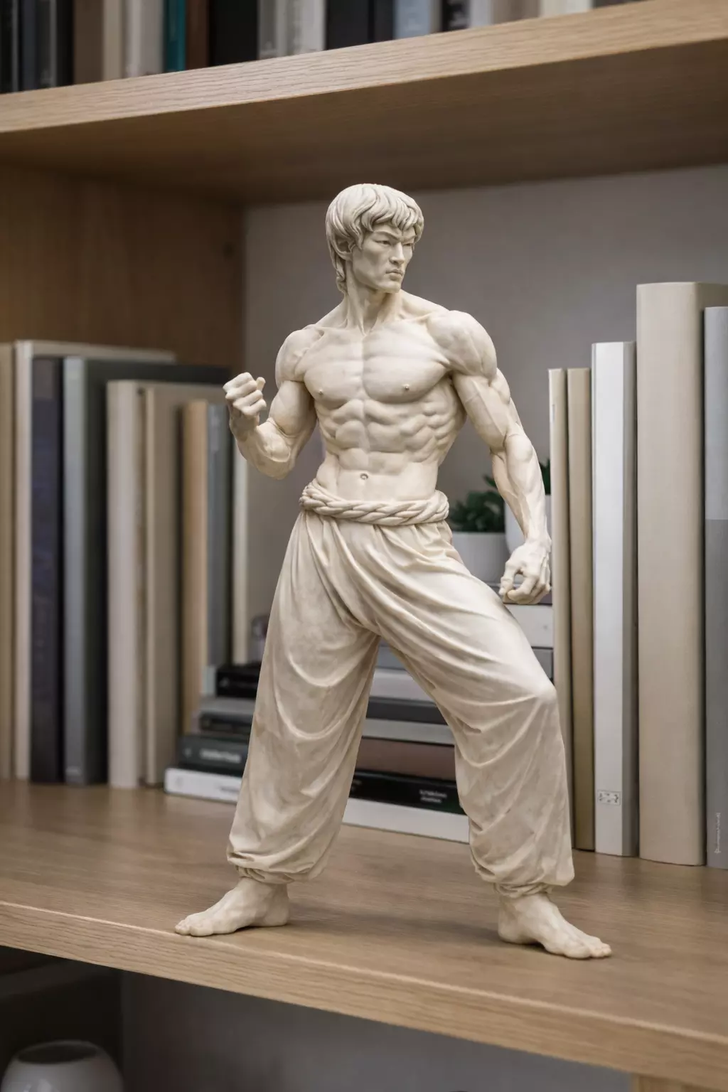Bruce Lee Fighter Statue STL Muscular Warrior Sculpture 3D print model