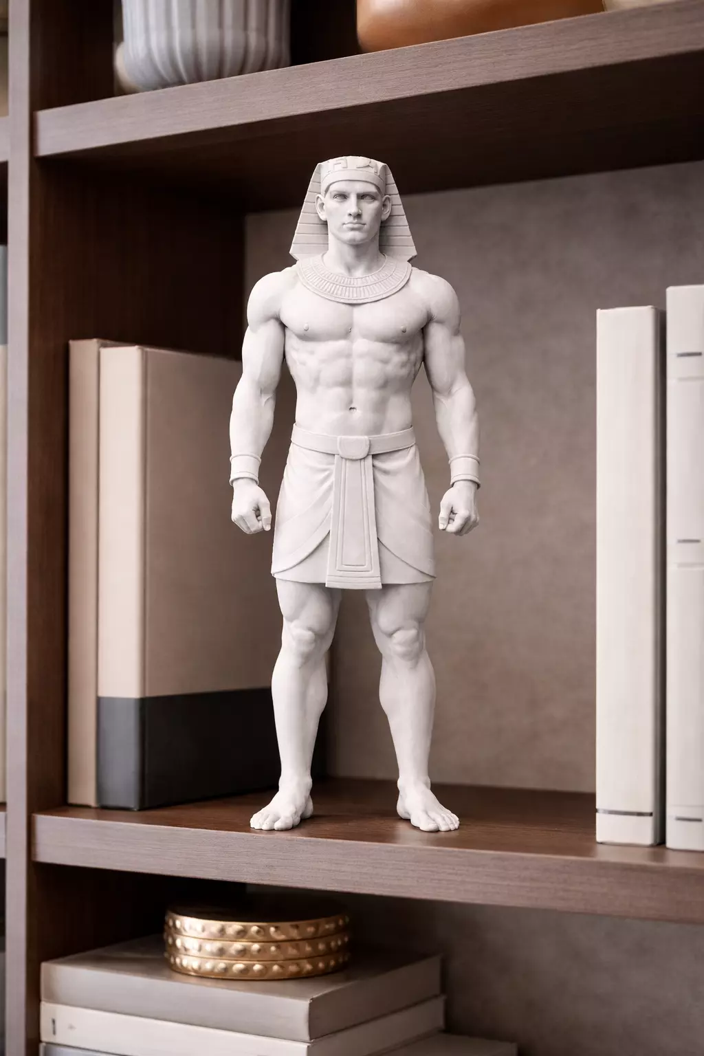 Egyptian Pharaoh Statue STL Muscular Ancient King Sculpture 3D print model