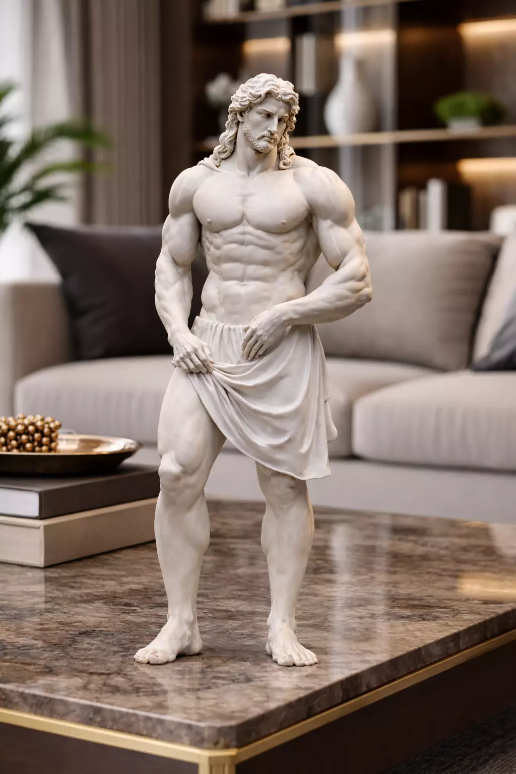Hercules Greek God Statue STL Muscular Classical Hero Sculpture 3D print model