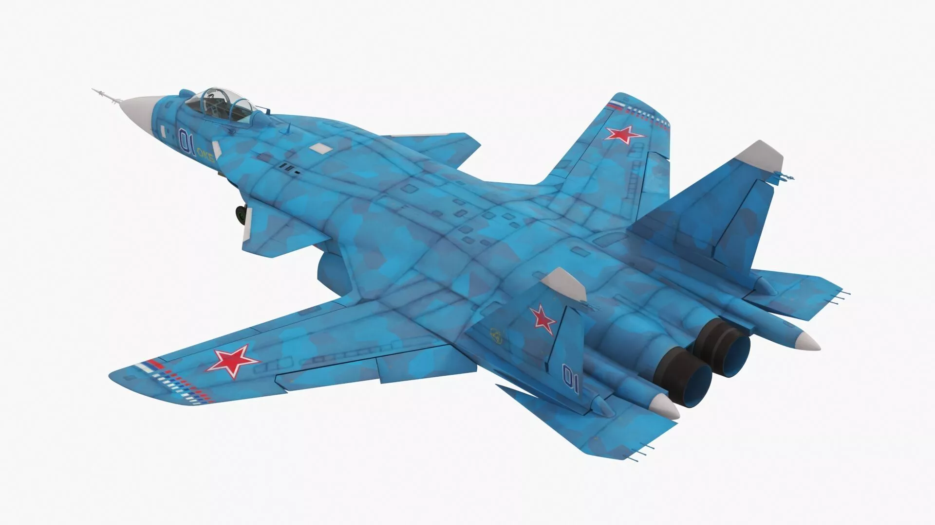 Sukhoi Su 47 Berkut Russian Supersonic Jet Rigged for Maya 3D model