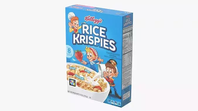 Rice Krispies Cereal Box Kelloggs 3D model 5