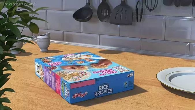Rice Krispies Cereal Box Kelloggs 3D model 4