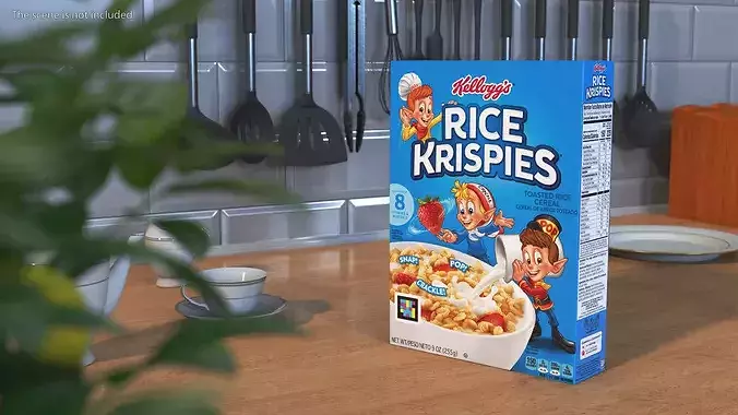 Rice Krispies Cereal Box Kelloggs 3D model 3
