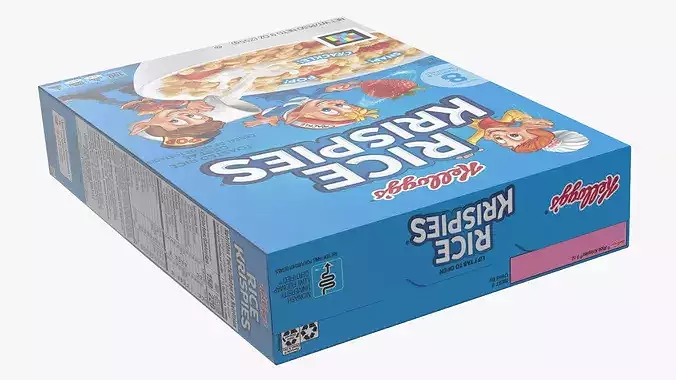 Rice Krispies Cereal Box Kelloggs 3D model 7