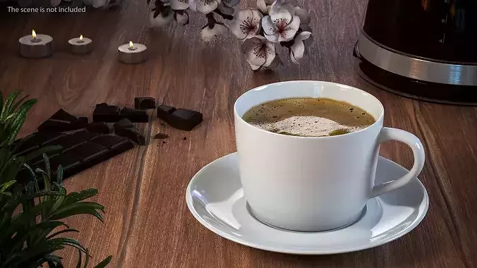 Coffee Cup with Saucer 3D model 2