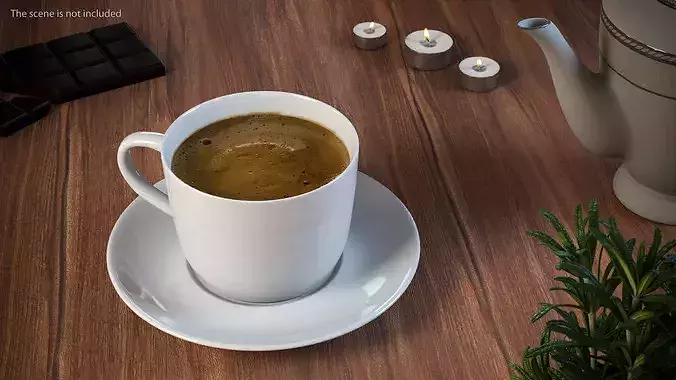 Coffee Cup with Saucer 3D model 3