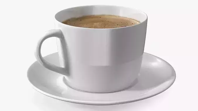 Coffee Cup with Saucer 3D model 7