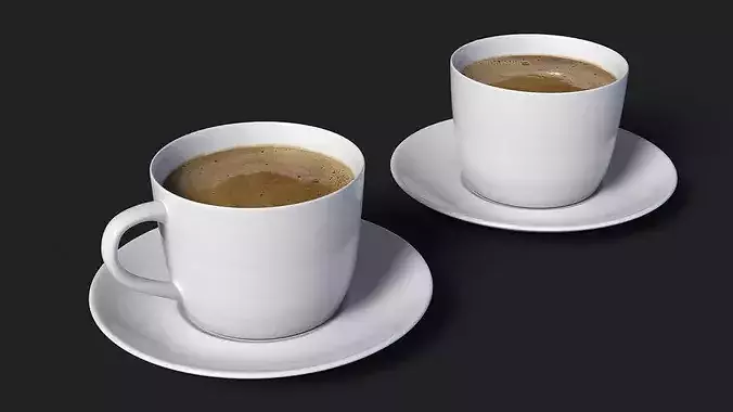 Coffee Cup with Saucer 3D model 5