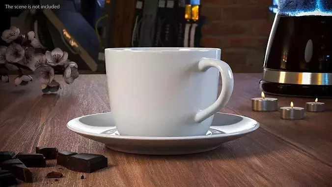 Coffee Cup with Saucer 3D model 4
