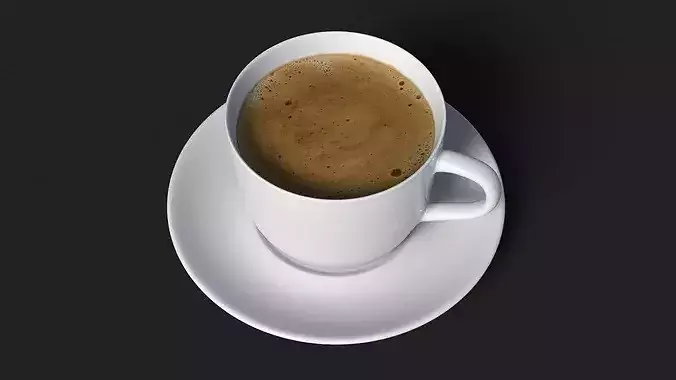 Coffee Cup with Saucer 3D model 6
