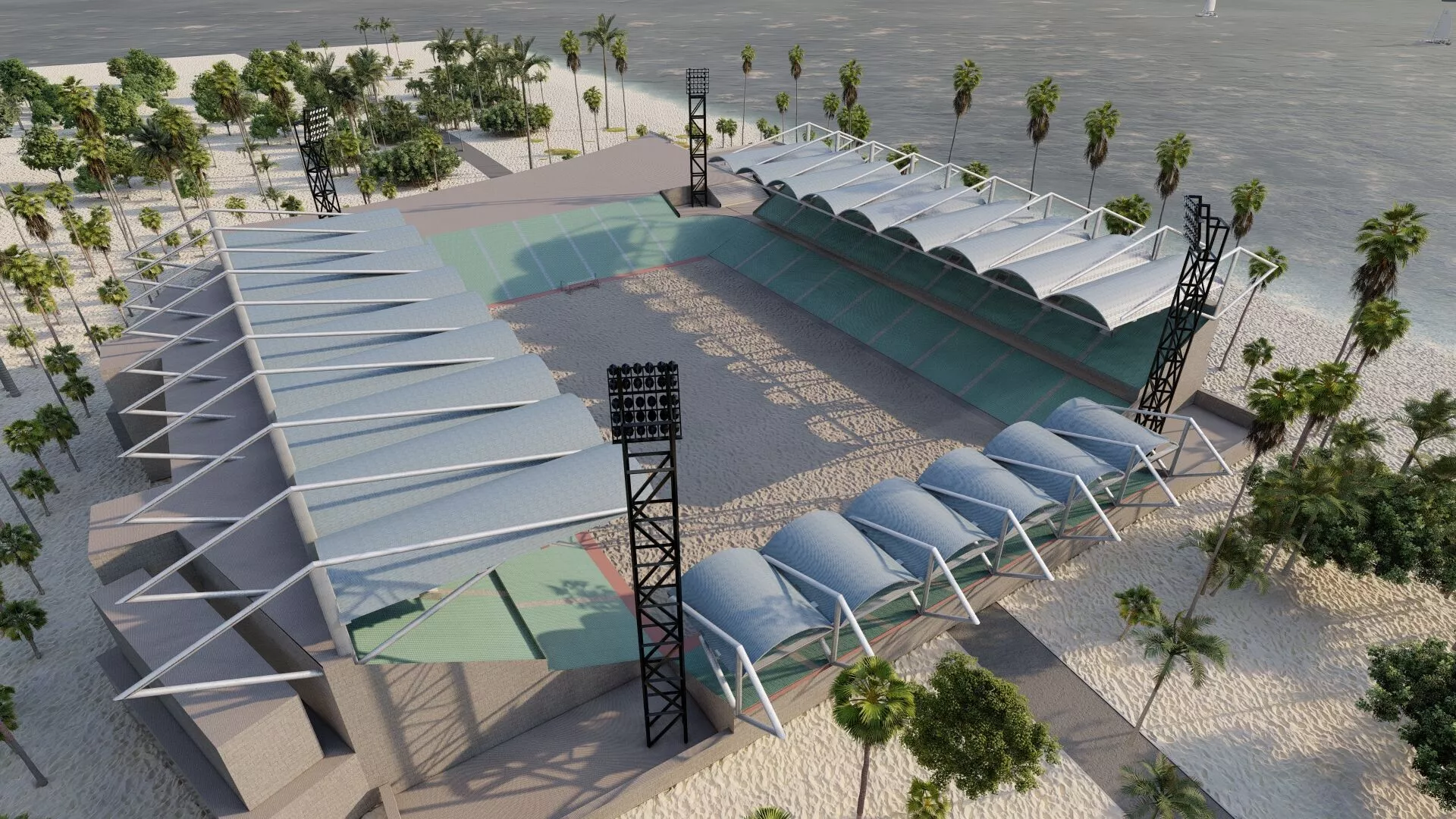 Beach Football Stadium-beach American football 3D model
