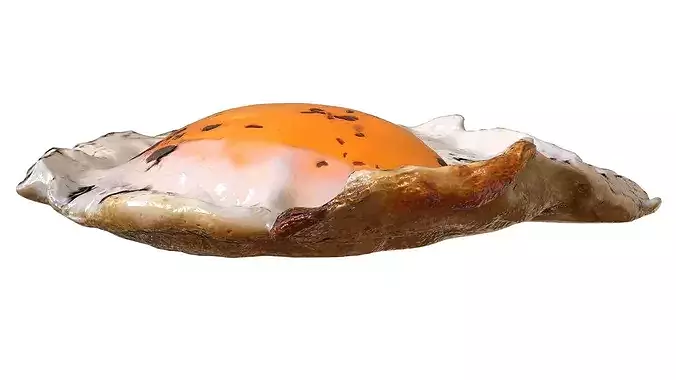 Fried chicken egg 3D model 3