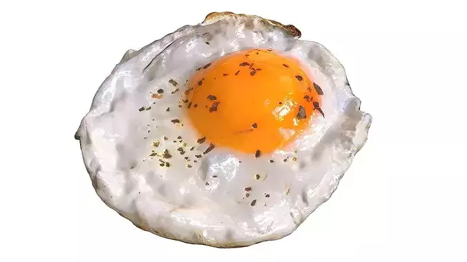 Fried chicken egg 3D model