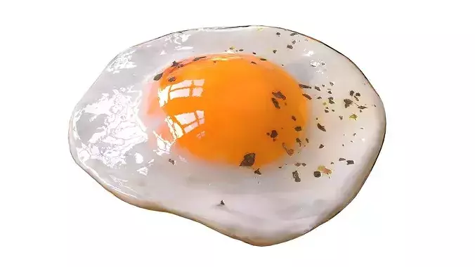 Fried chicken egg 02 3D model 3