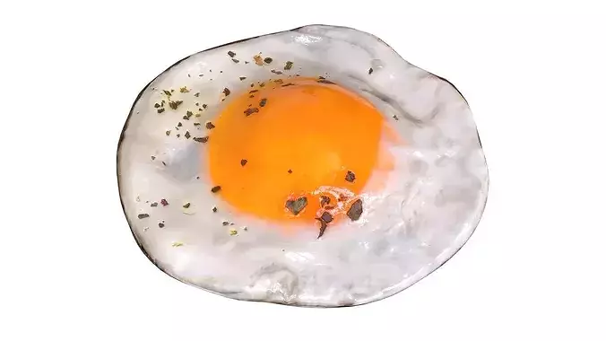 Fried chicken egg 02 3D model