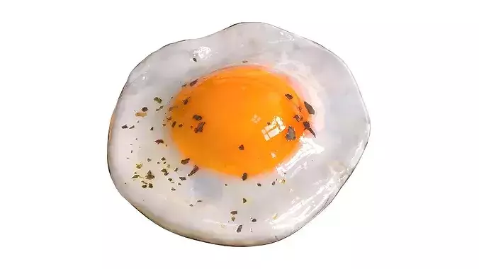 Fried chicken egg 02 3D model 2