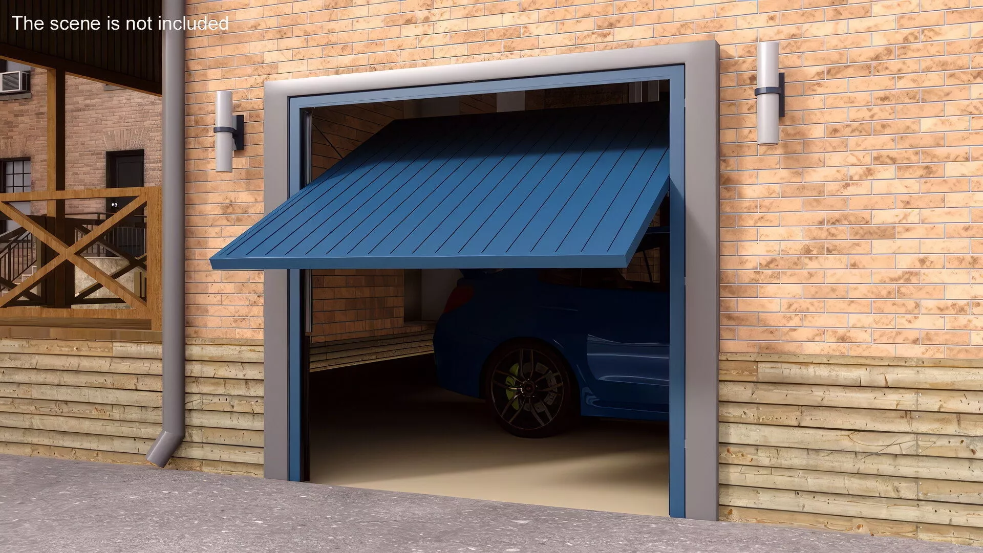 Traditional Garage Door Rigged for Maya 3D model