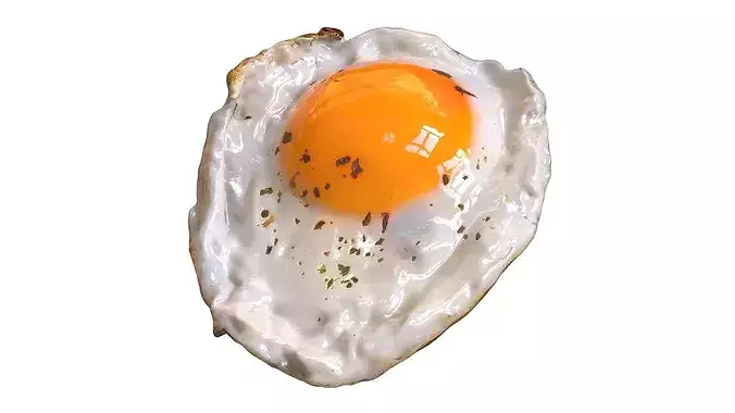 Fried chicken egg 03 3D model 2